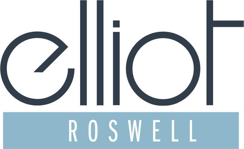 The image is a logo with the text "elliof ROSWELL" written on it.